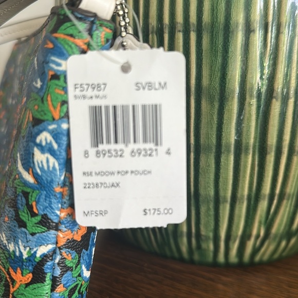 Coach Lyla Rose Blue Floral Clutch Wristlet